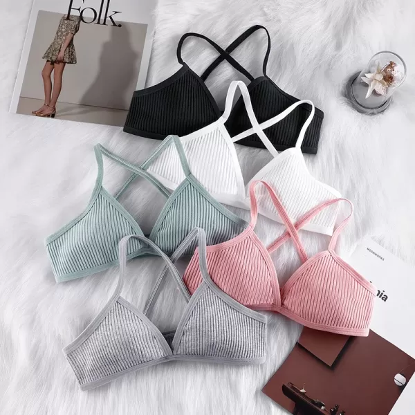 Women sports bra comfort cotton bras french style 2